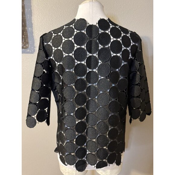 Anthropologie Iren Klairie Black Lace Jacket Top 36 US 4 Cut Out Circles NWT - Picture 6 of 13